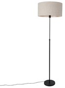 Lampada da terra nera regolabile con paralume grigio chiaro 50 cm - Parte