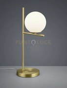 Pure lampada da tavolo metallo colore ottone opaco con sfera bianca...