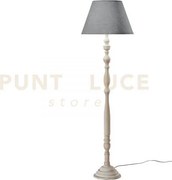 Piantana bourlesque bianca 1 luce attacco e27 45x155cm in legno e p...
