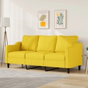 Divano A 3 Posti Giallo Chiaro 180 Cm İn Tessuto /