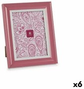 Cornice Portafoto Cristallo Rosa Plastica (6 Unità) (2 x 26 x 21 cm)