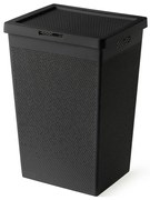 Cesta portabiancheria 65 lt nera in plastica riciclata