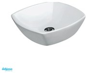 Lavabo Appoggio "Ica" Da 42cm Finitura Bianco Lucido