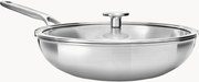 Padella wok argentata KitchenAid