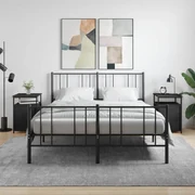 Comodini 2 Pz Neri 40x42x60 Cm İn Legno Multistrato /