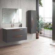 Mobile da bagno sotto lavabo Arco grigio cenere laccato opaco L 99.5 x H 55 x P 45 cm 2 cassetti, lavabo non incluso