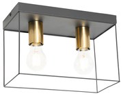 Plafoniera minimalista nera con oro 2 luci - Kodi