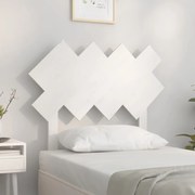 Testiera Per Letto Bianca 92x3x81 Cm İn Legno Massello Di Pino /