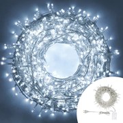 Catena di luci 14 metri da 200 Led Bianco Freddo con cavo trasparente Wisdom