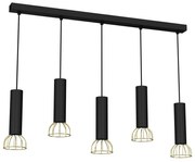 Lampadario su filo DANTE 5xGU10/25W/230V nero/oro