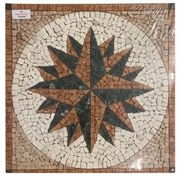 Rosone Per Pavimenti 66x66 In Mosaico Di Marmo Su Rete Rosa Rosso