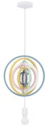 Lampadario sospeso per bambini con cavo HOOPS 1xE27/20W/230V Ø 27 cm multicolore