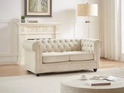 Divano 2 posti in Velluto Beige - CHESTERFIELD