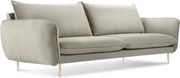 Divano Vienna 3 posti in velluto con gambe oro - L200cm