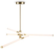 Lampadario A Sospensione Moderno Axis Alluminio Oro Acrilico 3 Luci Led 40W