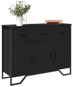 Credenza nera 97x32,5x74,5 cm in legno multistrato