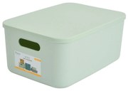 Scatola con coperchio in verde chiaro in plastica 35,5x25,5x16 cm – Homéa