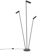 Lampada da terra moderna nera 3 luci GU10 35mm - Thomas