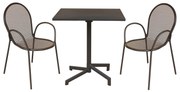 OPERA - set tavolo in metallo cm 70 x 70 x 73 h con 2 poltrone Maris