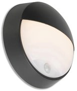 Lampada da parete per esterni nera con LED e sensore di movimento IP54 - Hortus