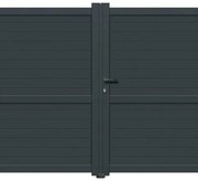 Cancello manuale con serratura manuale a braccio articolato e a martinetto GARDENGATE Lima battente  in alluminio, apertura a destra, L 300 x H 180.6 cm, di colore grigio antracite