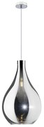 Sospensione Contemporanea Drop Metallo E Vetro Cromo 1 Luce E14 D.26Cm