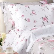 Completo Lenzuola in Raso di cotone Bella Rosa Matrimoniale