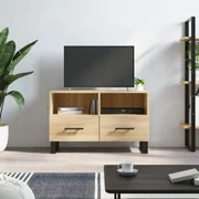 Mobile Porta TV Bianco Lucido 102x35,5x47,5cm Legno Multistrato