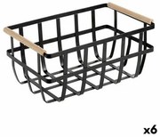 Cestino Multiuso Confortime Nero 36 x 22 x 15,5 cm (6 Unità)