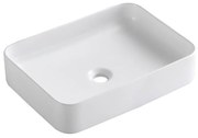 Lavabo da appoggio SENSEA rettangolare in ceramica L 50 x H 12 x P 36 cm bianco opaco piletta non inclusa