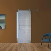 Porta scorrevole destra Cemento in mdf grigio, L 88 x H 215 cm, con binario Lux