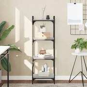 Libreria 4 ripiani grigio sonoma 40x30x120cm legno multistrato
