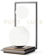 Buble lampada da terra tavolo 2 sfere verso sx acciaio spazzolato ...