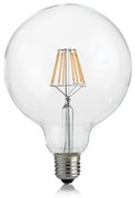 10 Lampadine Led Globo D125 E27 8 Watt 3000 K Dimmerabile Trasparente