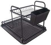 Scolapiatti a due livelli in metallo nero 42,5x32 cm Radka - Orion