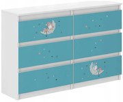 Cassettiera per bambini con cielo notturno, 77 x 30 x 140 cm