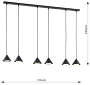Lampadario ELIT 6 GOLD e BLACK - Attacco GX53 Colore del corpo Nero