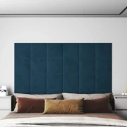 Pannelli Murali 12 Pz Blu 30x30 Cm Velluto 1,08 M² /
