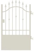 Cancello con serratura elettrica Civetta in ferro, apertura a destra, L 104.5, H 150-165 cm, di colore bianco
