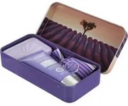 Saponetta, crema mani e fiori lavanda cofanetto regalo campo fiori