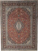 Kashan Tappeto 410x300 Rosso (Iran) Annodato A Mano