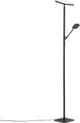 Lampada da terra moderna nera con LED dimmerabile - Divana