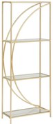 Libreria 3 ripiani Artif L 56 x P 25 x H 151.5 cm oro, portata per ripiano 12 kg
