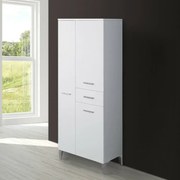 Colonna bagno d'appoggio 60x150 cm bianco con ante e cassetto Desya