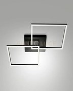 Bard  plafoniera nera l.65x65cm 2 luci a led 3000k - 52w - 5180 lm ...