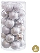 Palle di Natale Argentato Plastica Ø 6 cm (30 Unità)