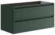Mobile da bagno sotto lavabo TRATTO verde opaco L 99.5 x H 50 x P 45.5 cm 2 cassetti, lavabo non incluso