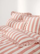 Copripiumino in lino e cotone con volant Posie