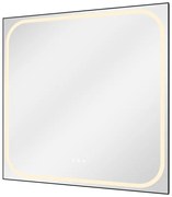 Specchio con illuminazione integrata bagno quadrato SENSEA L 80 x H 80 x P 3 cm grigio / argento