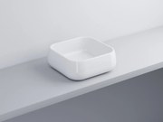 Cielo Shui lavabo 40x40 quadro da appoggio senza troppopieno in ceramica bianco lucido